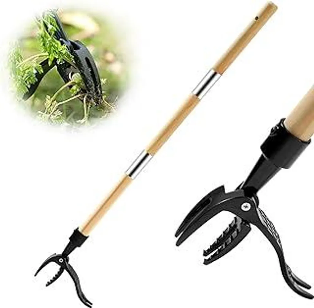 Estirpatore Manuale Verticale 4 Punte | Manico in Legno 1,1m