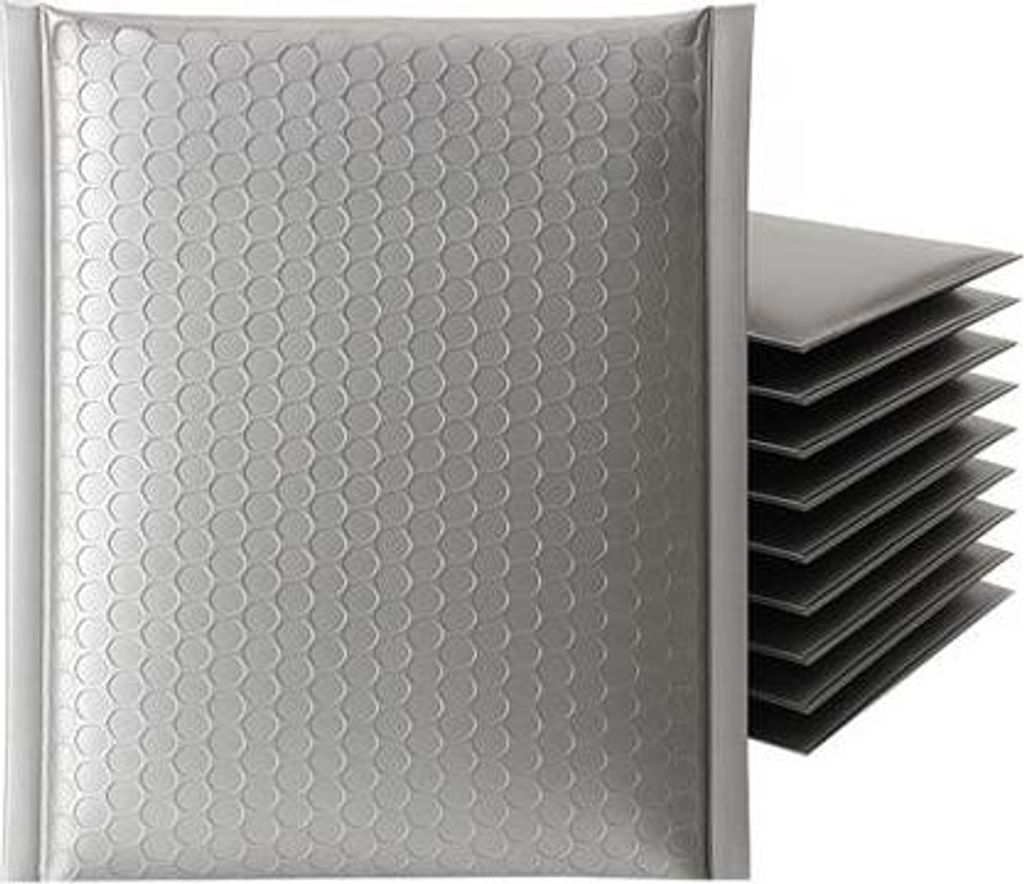 Versandtaschen für Kurierdienste, metallisch, E15, silber, 100 Stück