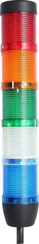 STEX24 Signalsäule blau-weiß-grün-gelb-rot, 50mm, 24V AC/DC, LED-Dauerlicht Kabel 0,6 Meter, SS50-OB5/24 103