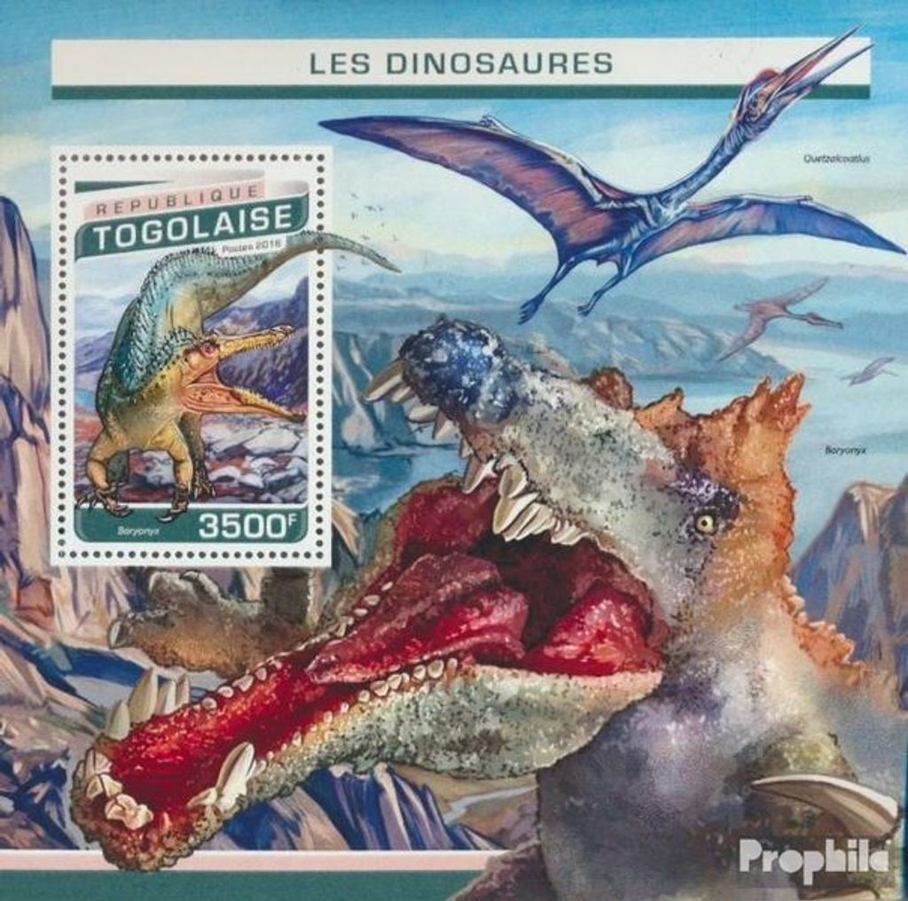 Briefmarken Togo 2016 Mi Block 1355 (kompl. Ausgabe) postfrisch Dinosaurier
