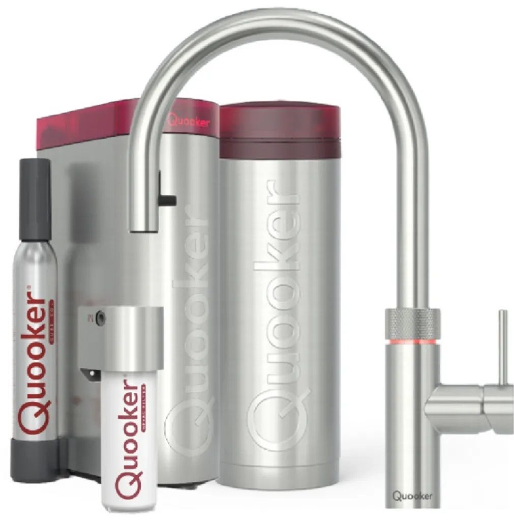 Quooker Flex Set mit PRO3 Reservoir & CUBE Voll-Edelstahl Produktbild 