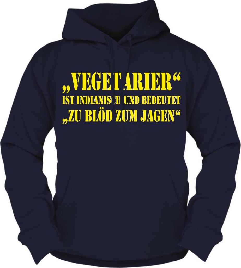 Herren Kapuzenpullover Vegetarier - zu Blöd zum Jagen