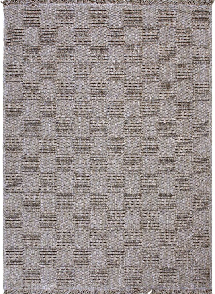 Teppich Schachbrett Jute-Optik Innen Außen 120x160