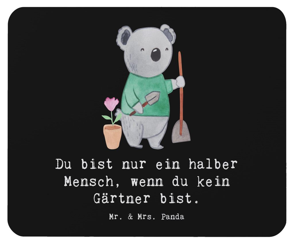 Mr. & Mrs. Panda Mouse Pad Gärtner Herz - Schwarz - Geschenk, Gärtnerei, mousematte, pc mauspad, Mousepad, Gartenplaner, mausteppich, Gartenbau, ...