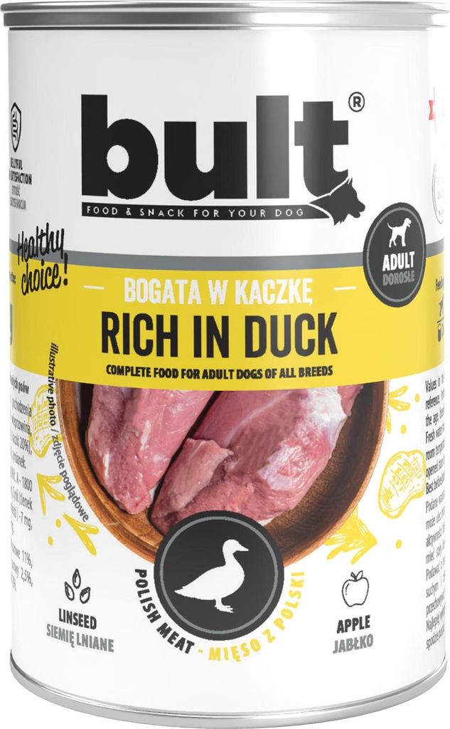 BULT Nassfutter für Hunde, Dose, reich an Ente, 400 g