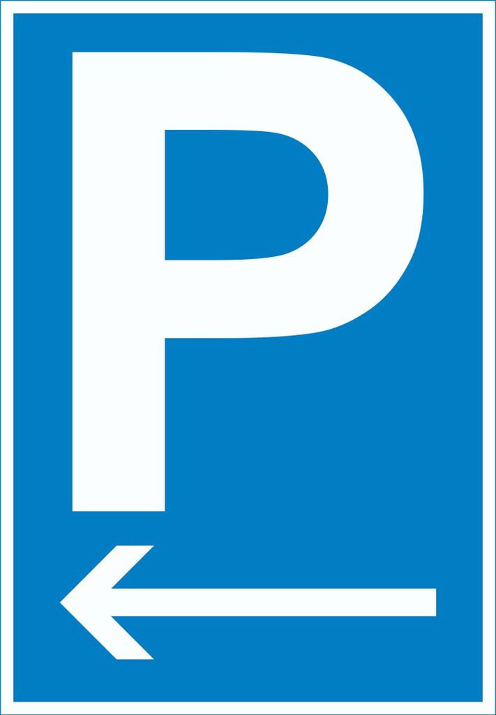 P Parkplatz Schild mit Pfeil nach links A2 (420x594mm)
