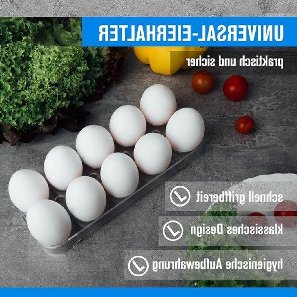 Support à œufs compact 25 cm - Rangement frigo robuste pour 10 unités