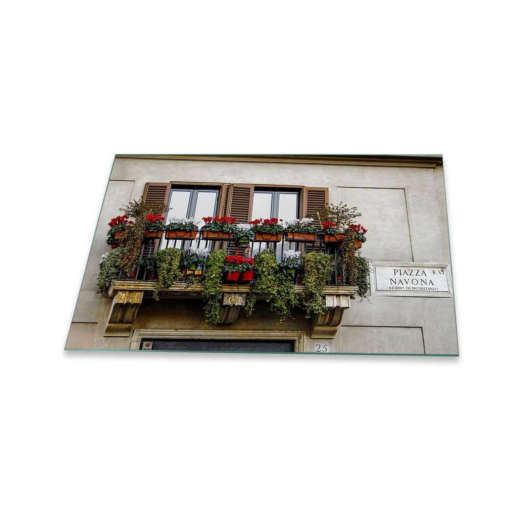 Herdabdeckplatte Glaskeramik 1 Teilig 80x52 Blumen Rot Abdeckung Glas Spritzschutz