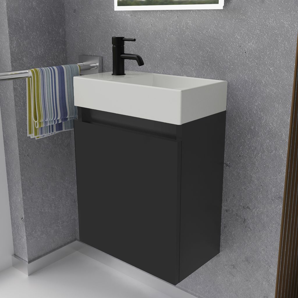 Alpenberger Gäste WC Waschbecken mit Unterschrank 45 cm | Produktbild 