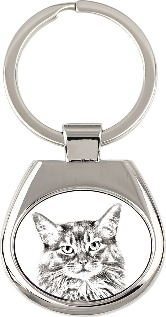 Somali-Katze - Schlüsselanhänger mit Katze, Anhänger mit Aufdruck, personalisierter Anhänger der Marke Art-Dog