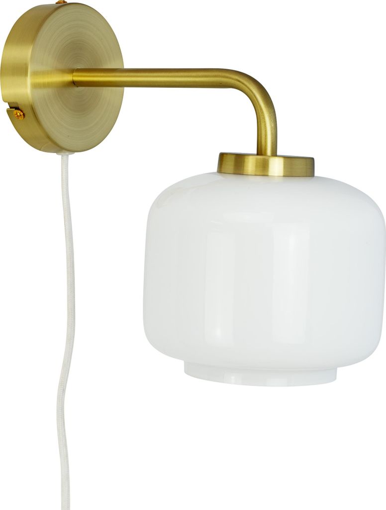 Wandleuchten Wandlampe LED Wandbeleuchtung Leselampe Wand Nachttischlampe Wohnzimmer Metall Schlafzimmer ARP D15 opal/messing