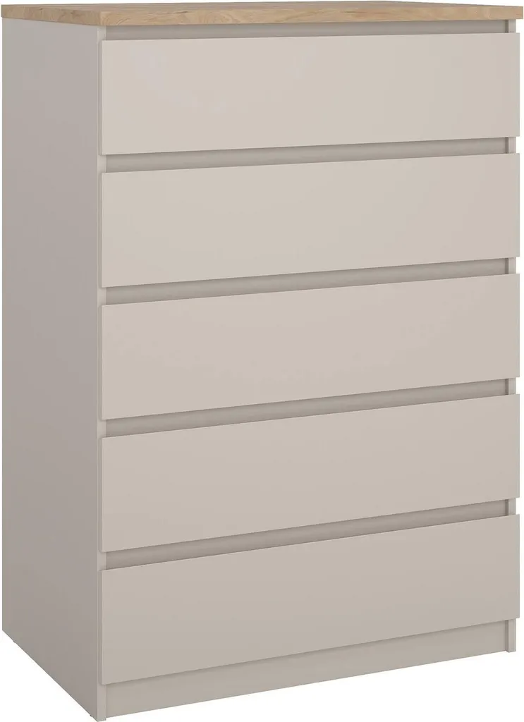 Commode de chambre Ansel beige, idéal pour optimiser les petits espaces
