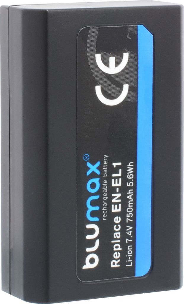 Blumax Akku | für Nikon EN-EL1 NP-800 Digitalkamera | Kapazität 750mAh |Spannung 7,4Volt | Video- und Kamerazubehör