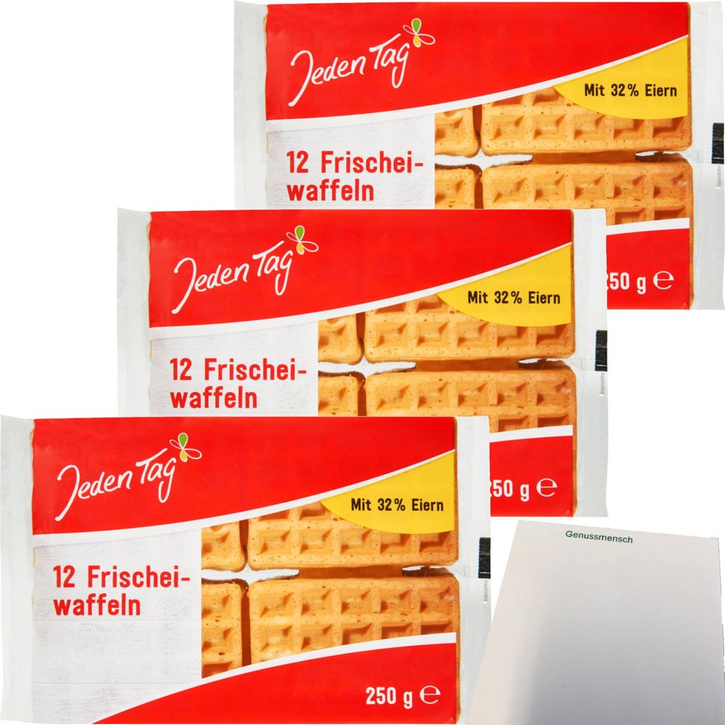 Jeden Tag Frischei-Waffeln 3er Pack (3x250g Packung) + usy Produktbild 