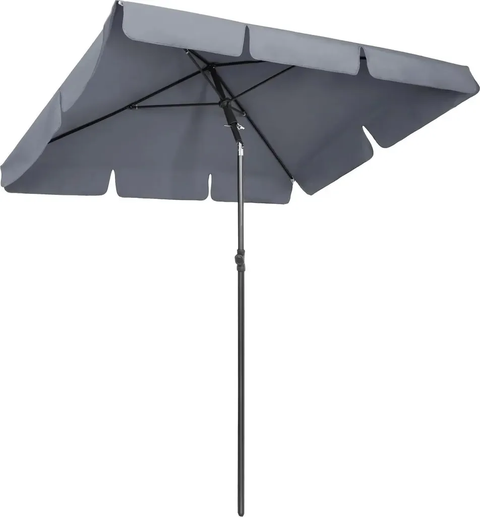 Ombrellone da Giardino Grigio Scuro 2m: Parasole Pieghevole UV 50+