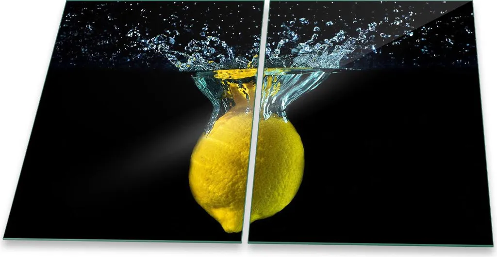 Coperchio per piano cottura in ceramica 2 pezzi 2x40x52 giallo limone copertura alzatina in vetro