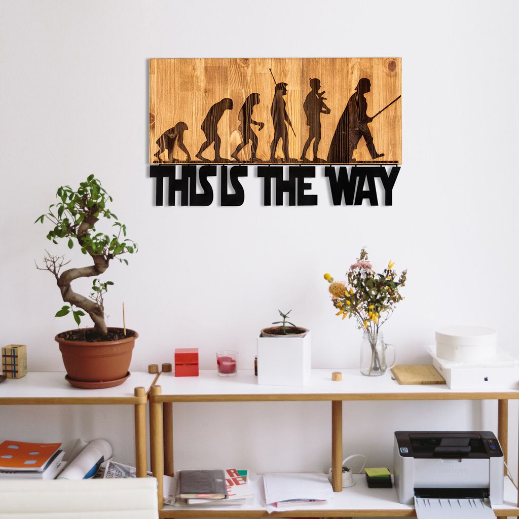 Wallity, Evrim- ENZ1766, Schwarz,,Nussbaumfarbe, Sonstige Wohndekorationen, 58 x 37 cm, 100% Metall (Dicke: 1