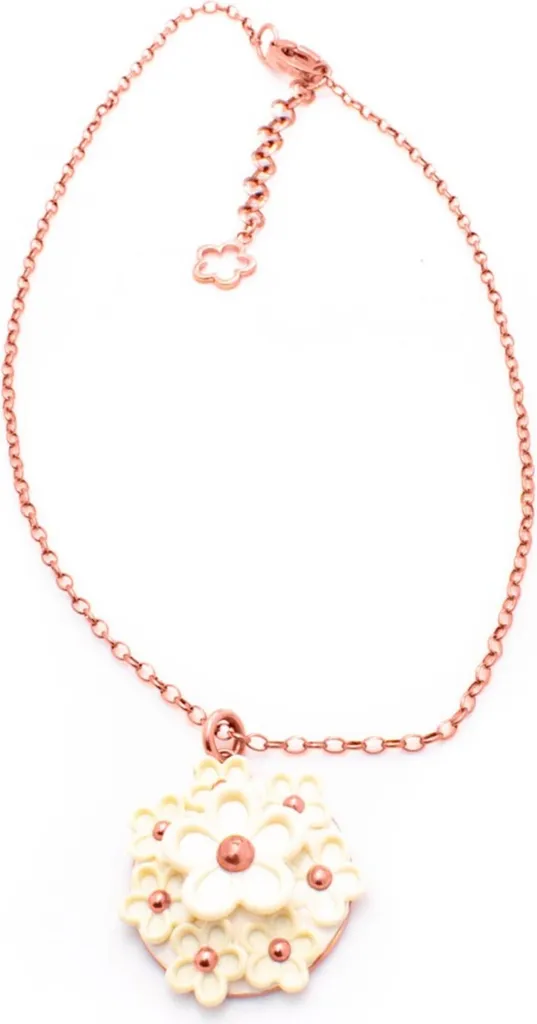 Collier hypoallergénique Folli Follie 3n1t043rw en acier durable rose