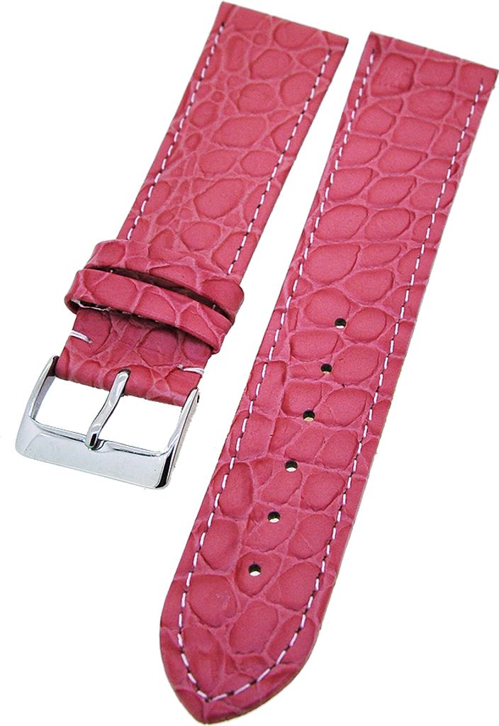 Uhrenarmband Kalbleder Rosa 18mm Kroko-Struktur Produktbild 