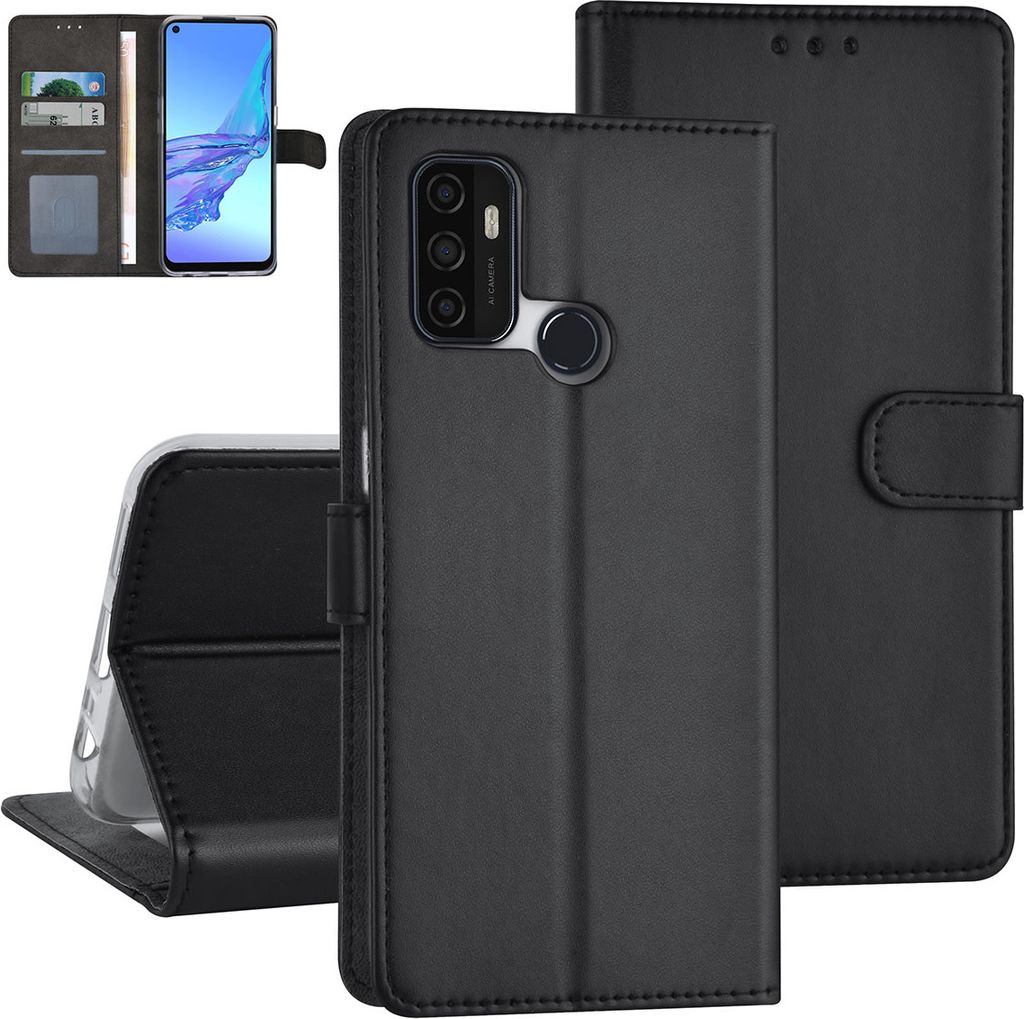 Oppo A53s Book type case - Card holder - Magnetic closure - Black
