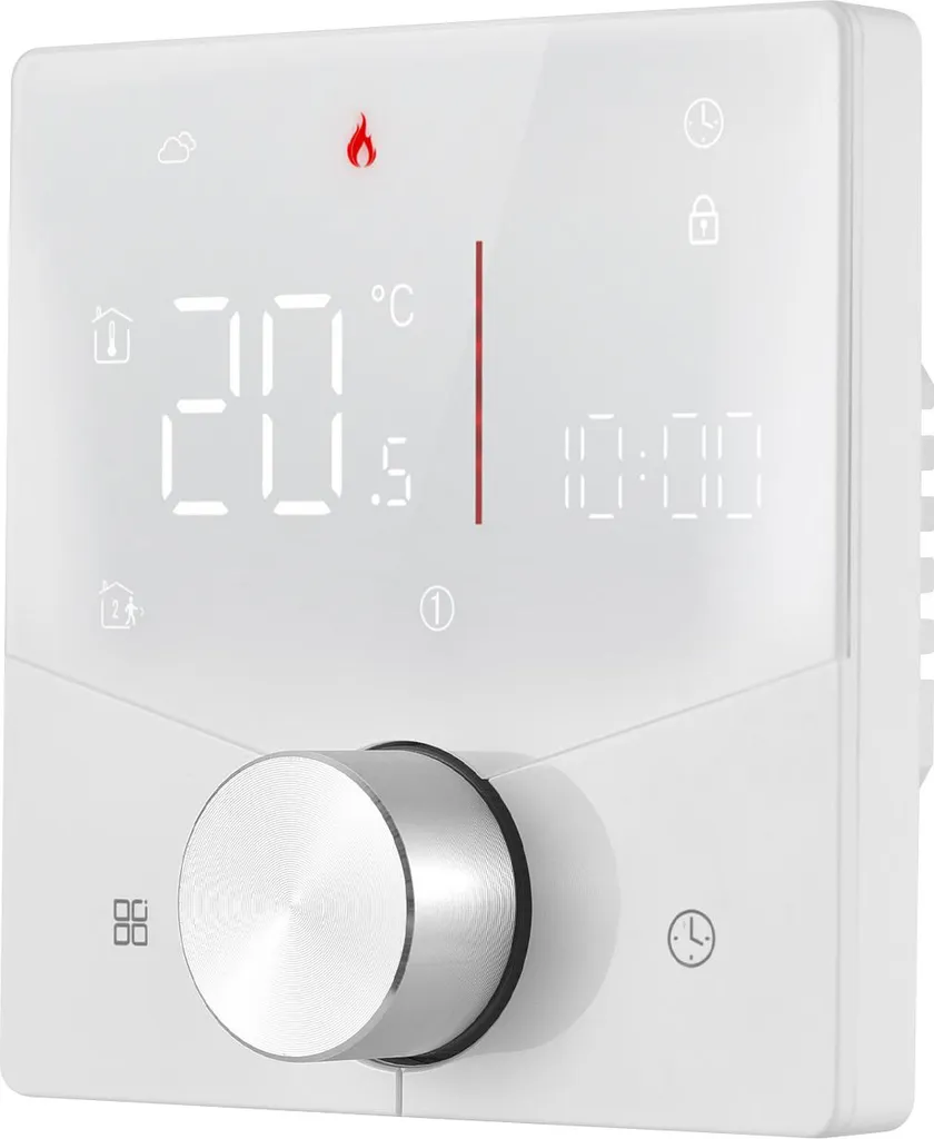 Thermostat sans fil programmable 7x6 avec écran tactile LED blanc