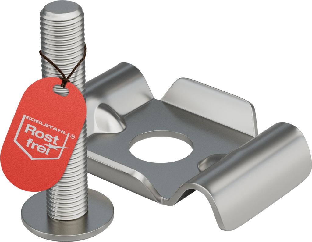 Qualinos Zaunhalter Butterfly & Schrauben M8 x 40 mm (150 Stück) – V2A Edelstahl Set für Doppelstabmattenzaun Befestigung