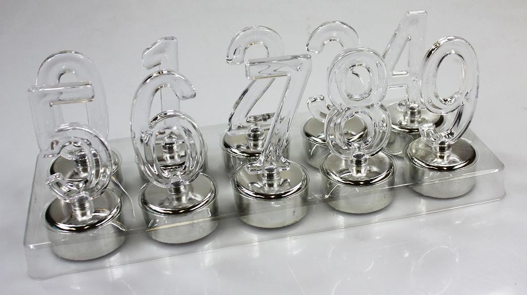Geburtstagskerzen Zahlen LED 0-9 - silber. Produktbild 