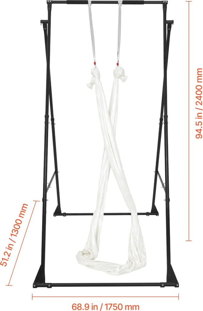 Support Yoga sans Fixation Plafond, Structure Stable 200kg avec Hamac 6m - 8