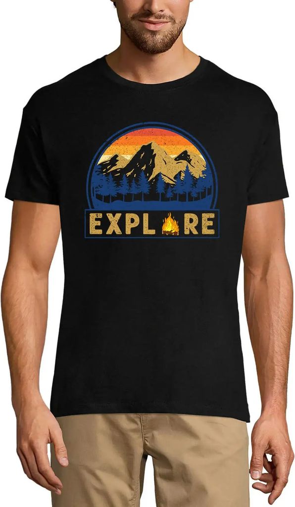 Herren Grafik T-Shirt Berg erforschen - Wandern – Explore Mountain - Hiking – Öko-Verantwortlich Vintage Jahrgang Kurzarm Lustige Druck Geburt...