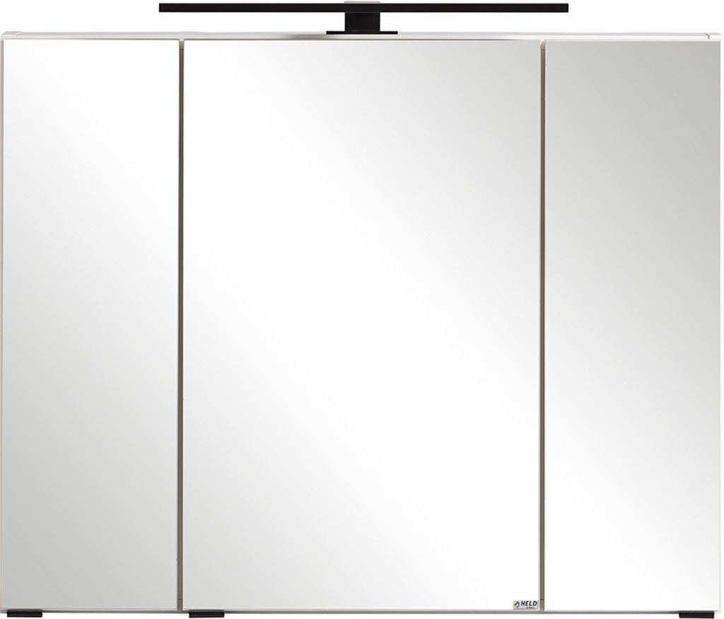 Spiegelschrank 80 cm mit LED-Aufbauleuchte in weiß MARLING-03, B/H/T ca. 80/64/20 cm