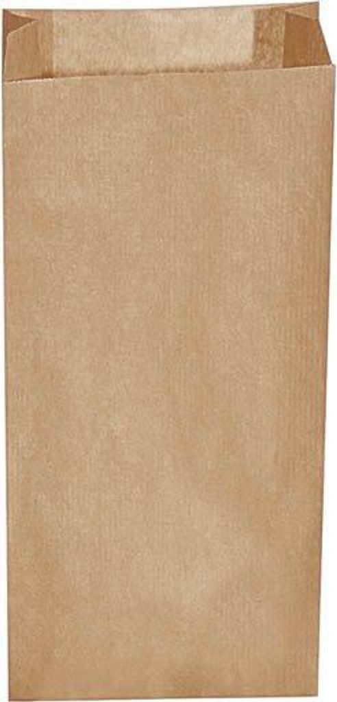 Kraftpapier-Frühstückstüte 2,5 kg, 15+7 x 35 cm 500 Stück.