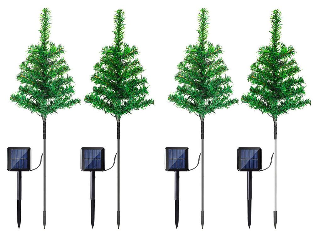 ISOISL Solar Weihnachtsbeleuchtung 4er Set Weihnachtsbäume Produktbild 