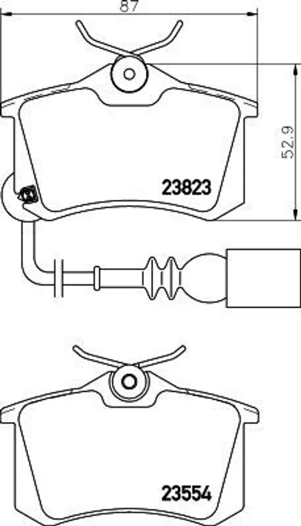 Plaquettes de frein HELLA 8DB 355 010-781 Haute Résistance OE 6Q0698451