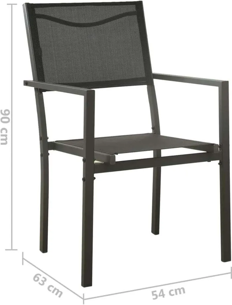 Set Sedie SYFAX™ Antracite: Stile Minimal per Balconi e Terrazzi - 6