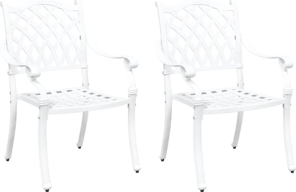 Gartenstuhl 2 pcs Weiß 56 x 55 x 92,5cm Aluminium