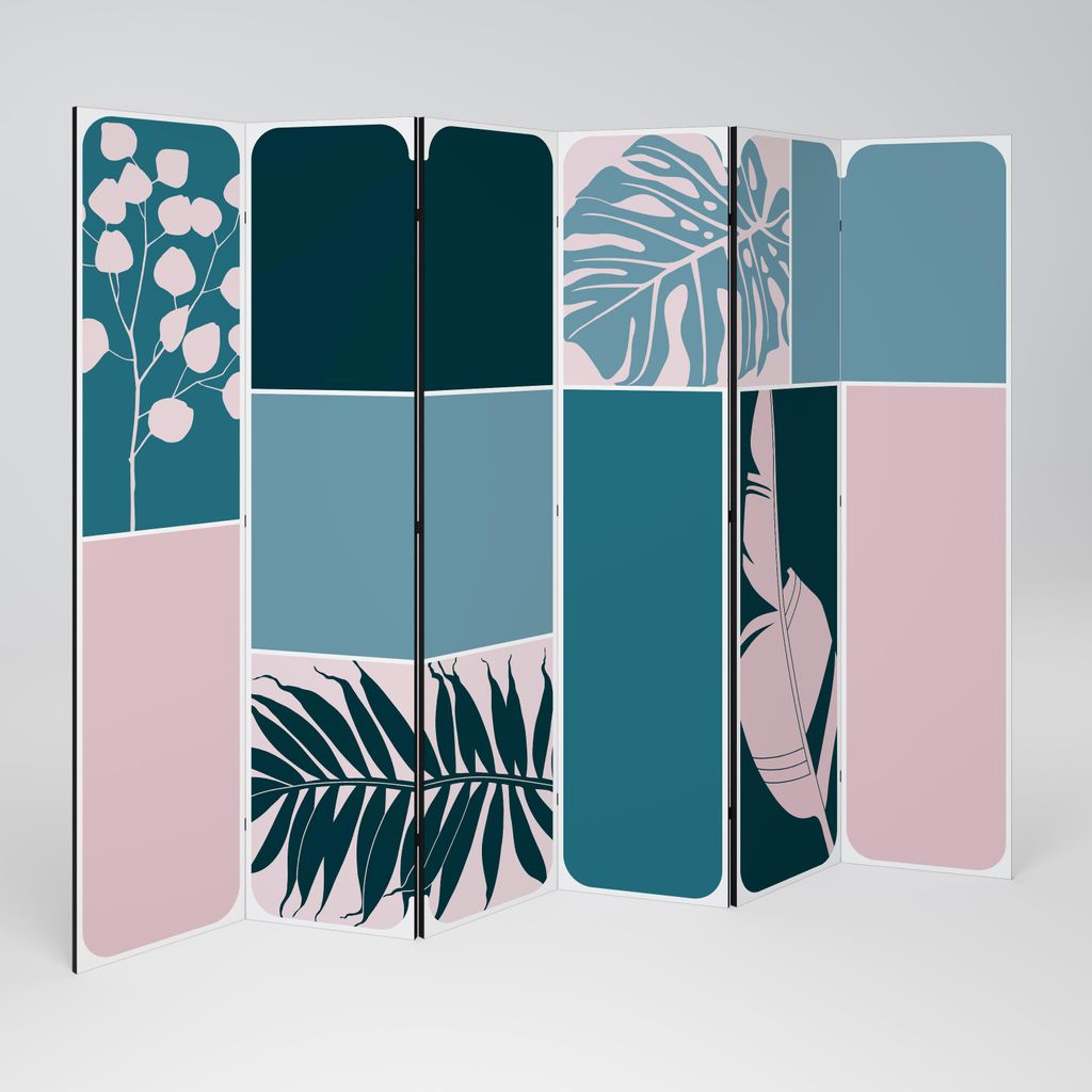 SpaceRebels Paravent Raumteiler - 6-teilig Raumtrenner, Druck 2-Seite - Raumtrenner - Trennwand Wohnung - Room Divider - Spanische Wand Deko Modern...