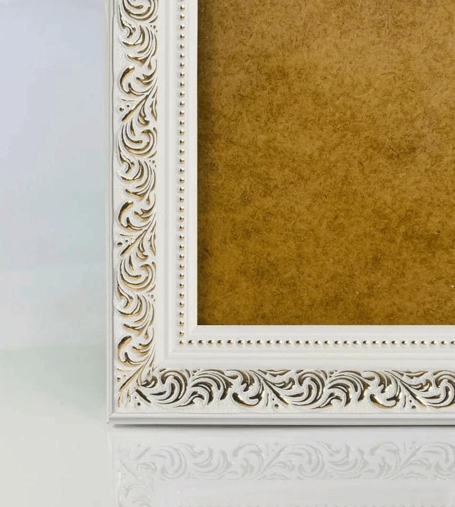 Bilderrahmen "Rubens" - Farbe: Weiß Gold - Größe: 10 x 15 cm / 3x