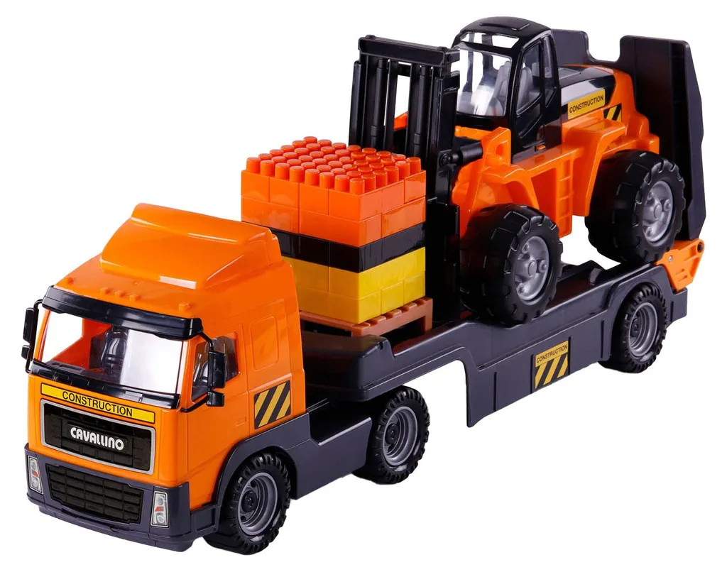 Camion jouet incassable avec remorque et élévateur 1:16 pour jeu sans fin