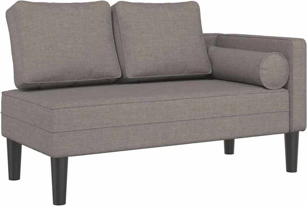 vidaXL Chaiselongue mit Kissen Taupe Stoff