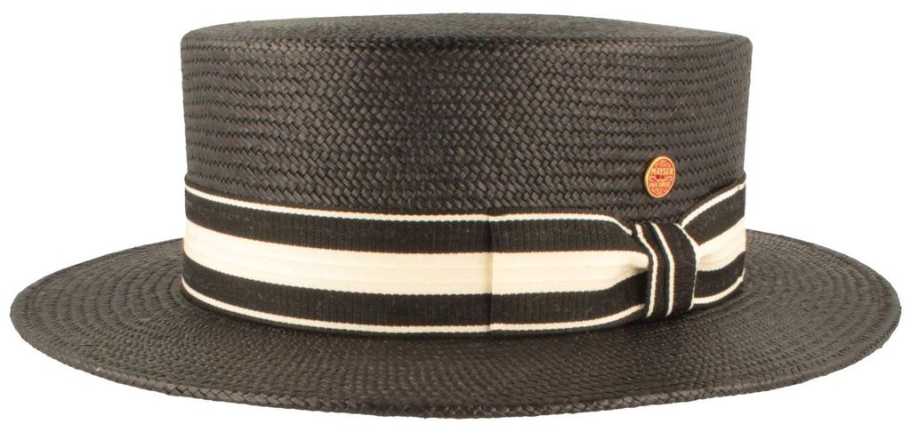 Mayser Kreissäge Boater Gondolo aus Panama-Stroh Cuenca-Stil, schwarz, Gr. M