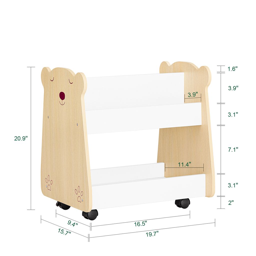 SoBuy KMB103-WN Półka dziecięca na kółkach Organizer Szafka Zdjęcie produktu 4