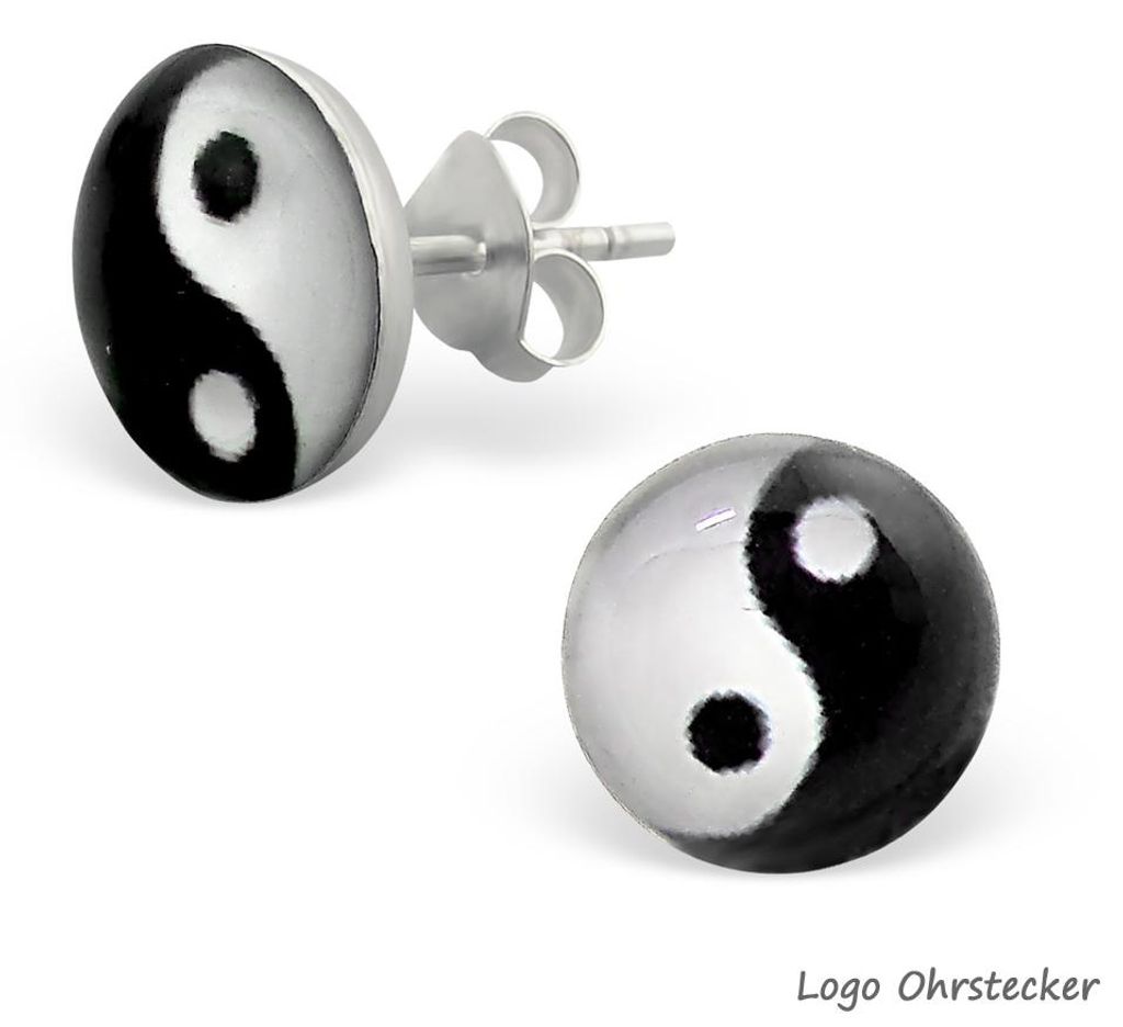Yin Yang Schmuck aus 925er Silber: Ohrstecker und Zehenring Produktbild 
