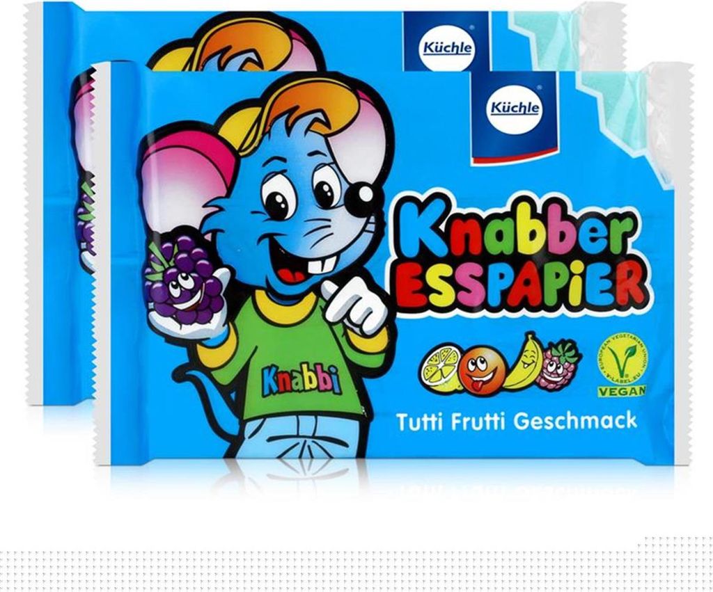 Küchle Knabber Esspapier blau Tutti Frutti Geschmack 25g Essoblaten (2er Pack)