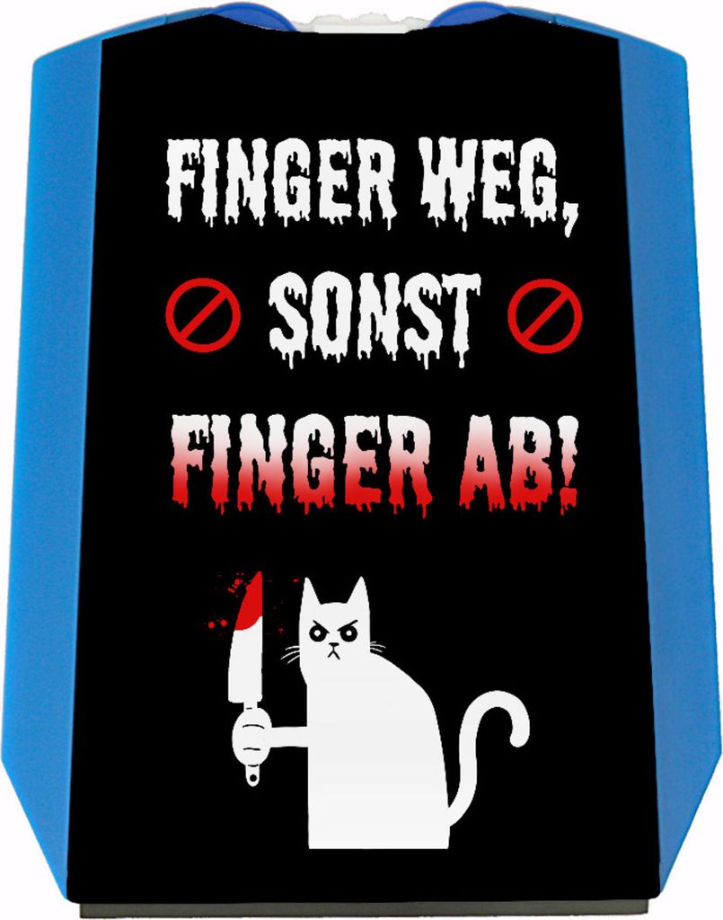 Böse Katze Parkscheibe mit Spruch Finger weg sonst Finger ab