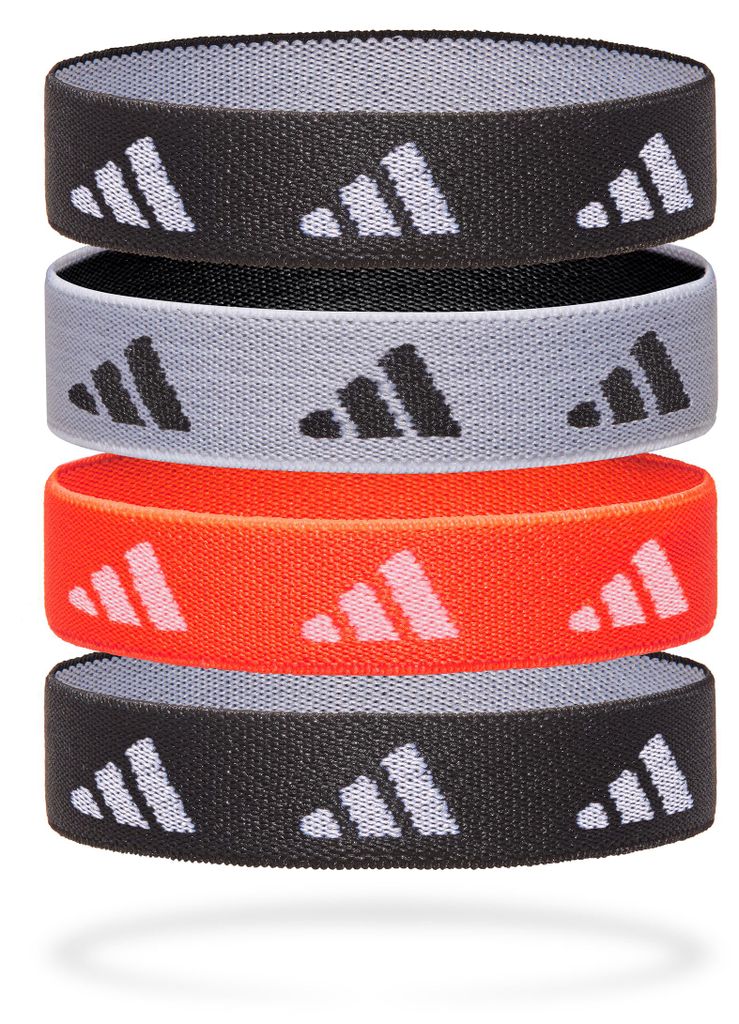 Adidas Hair Ties - Black, White, Solar Red Produktbild 