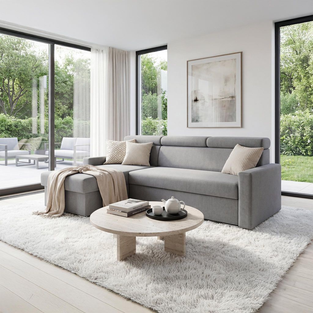 Ecksofa Vega L mit Schlaffunktion Zero-Wall Funktion Produktbild 