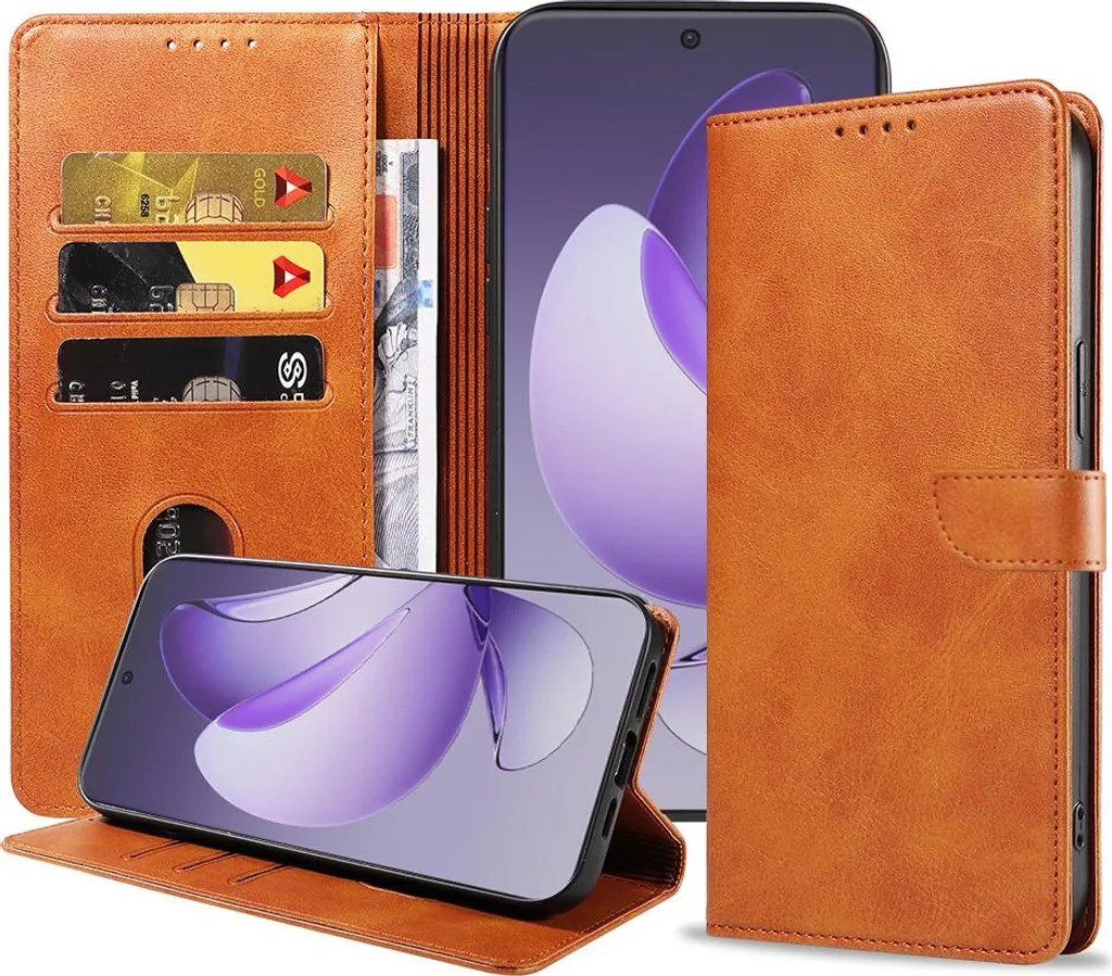 Cover Oppo Reno 13 Pro a Libro: Marrone Professionale Smartphonics