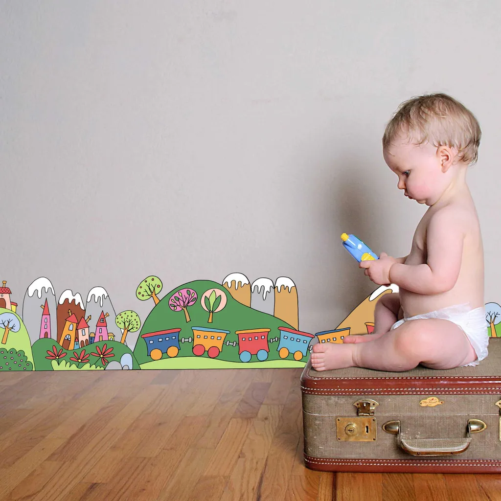 Décorer sans peindre : Bordure murale Petit Train Junior repositionnable - 2