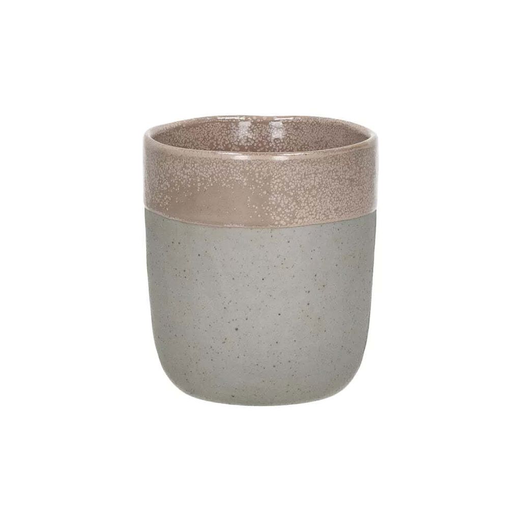 Pomax Spiro Becher aus Steinzeug, Puderrosa, Ø 8 x H 9 cm Produktbild 