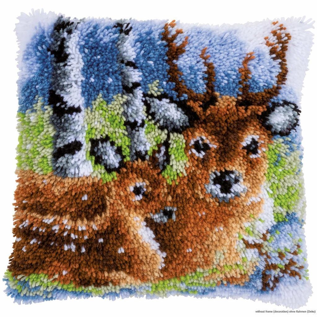 Vervaco, Knüpfkissenpackung Hirsch im Schnee
